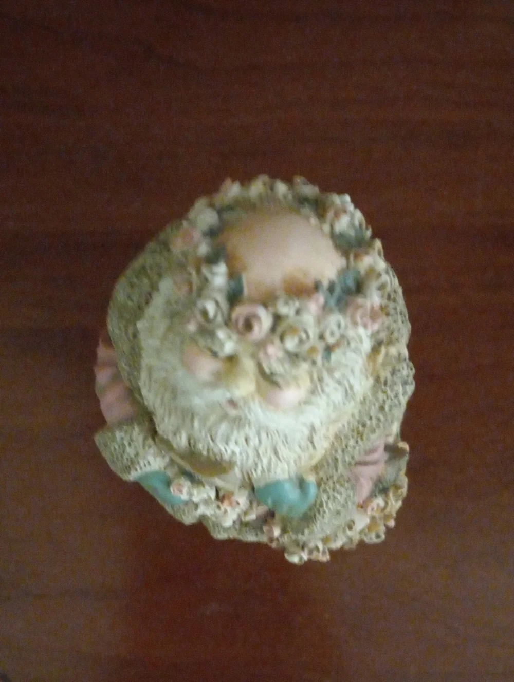 Midwest Importers Vintage Roly Poly Santa with Roses Pink Figurine 4